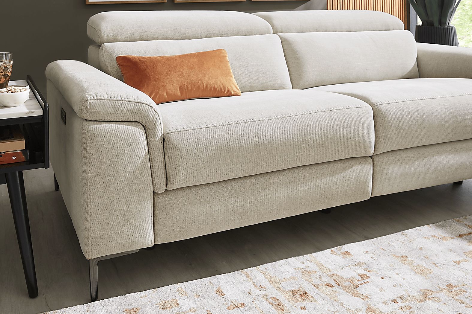 Weatherford Park Beige Dual Power Reclining Sofa