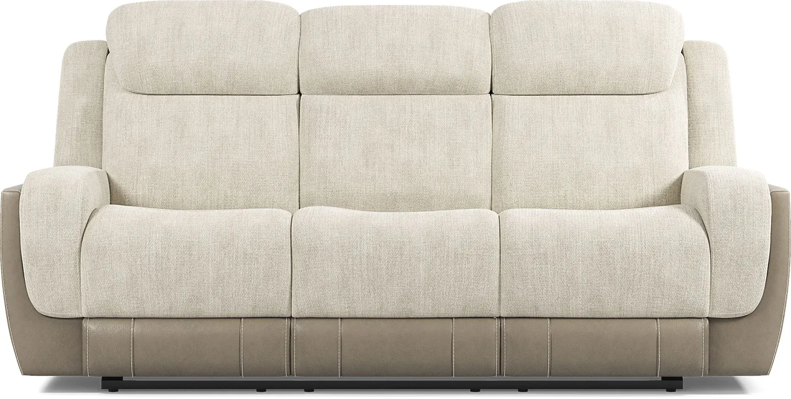 State Street Beige Dual Power Reclining Sofa