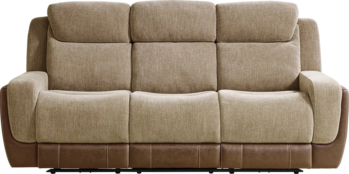 State Street Camel Dual Power Reclining Sofa