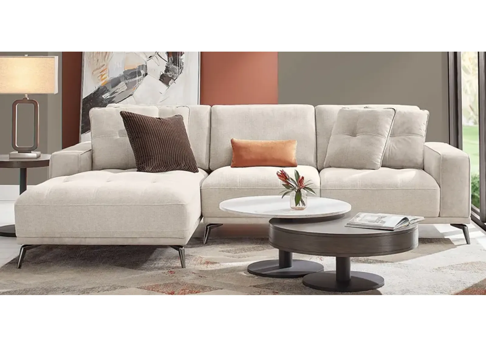 Valencia Light Gray 6 Pc Sectional Living Room