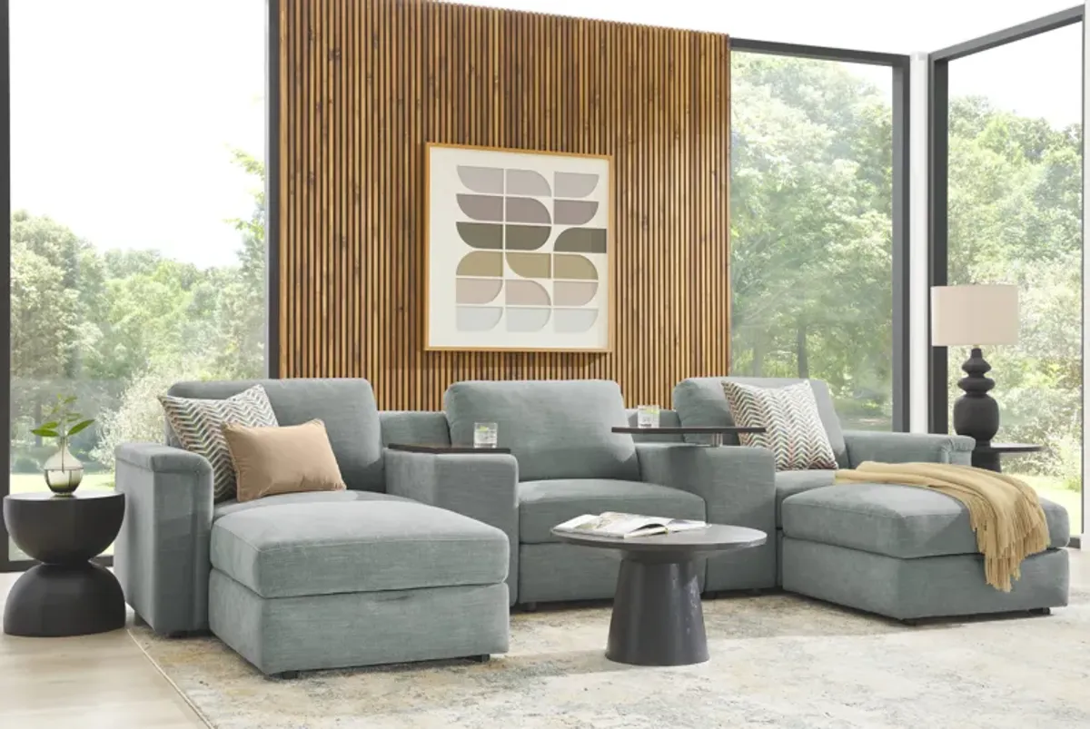 Tempo Modular Blue 7 Pc Sectional