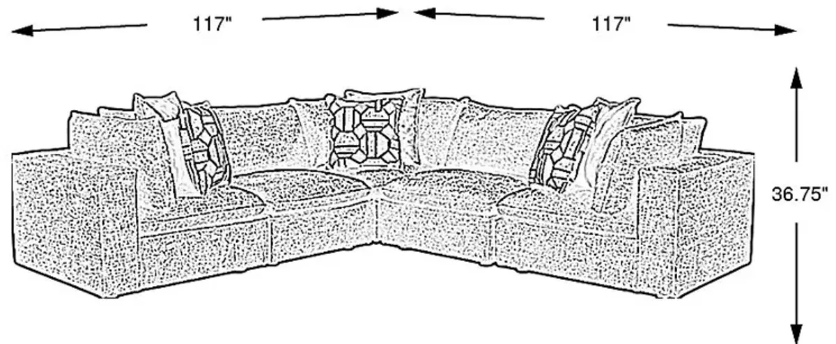 Langford Park Charcoal 5 Pc Sectional