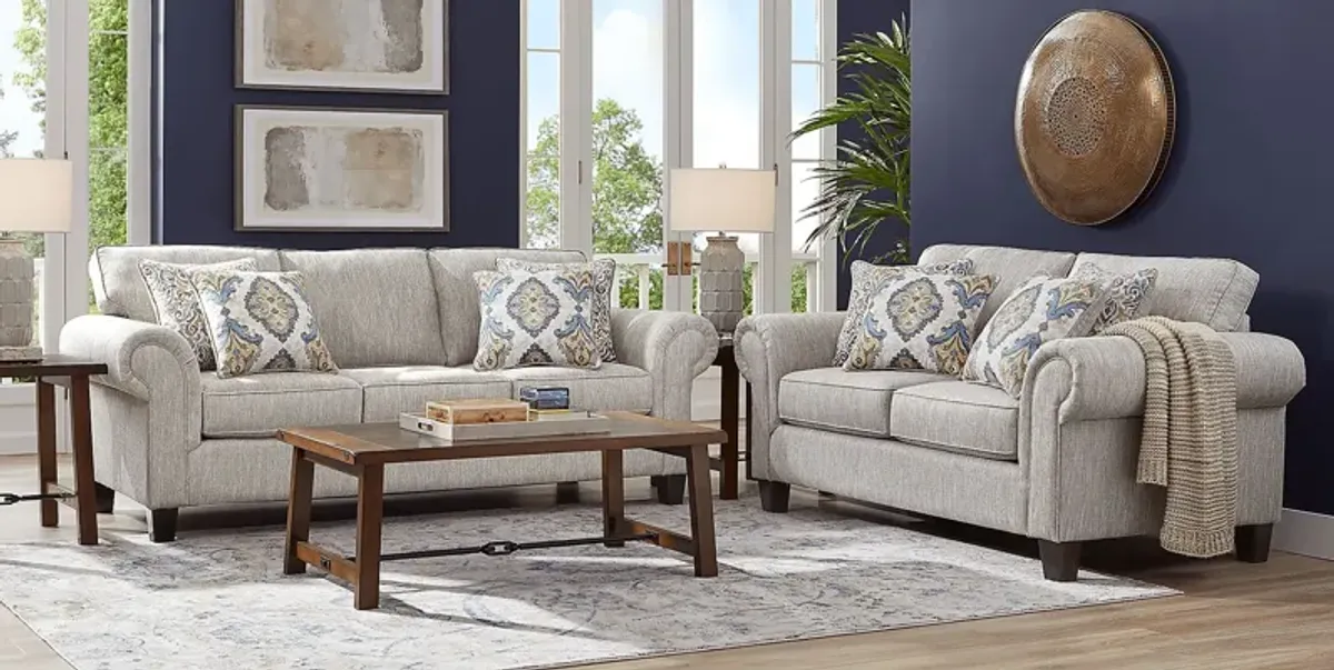 Wyndsor Way Gray 7 Pc Living Room with Sleeper Sofa