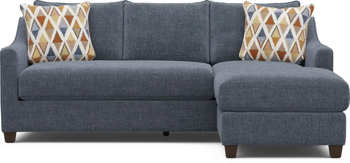 Soho Place Navy Gel Foam Sleeper Chaise Sofa