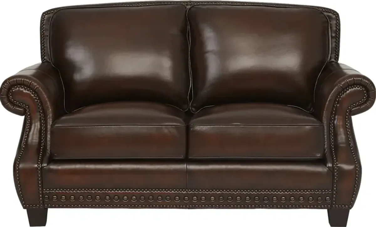 Calvano Brown Leather 6 Pc Living Room