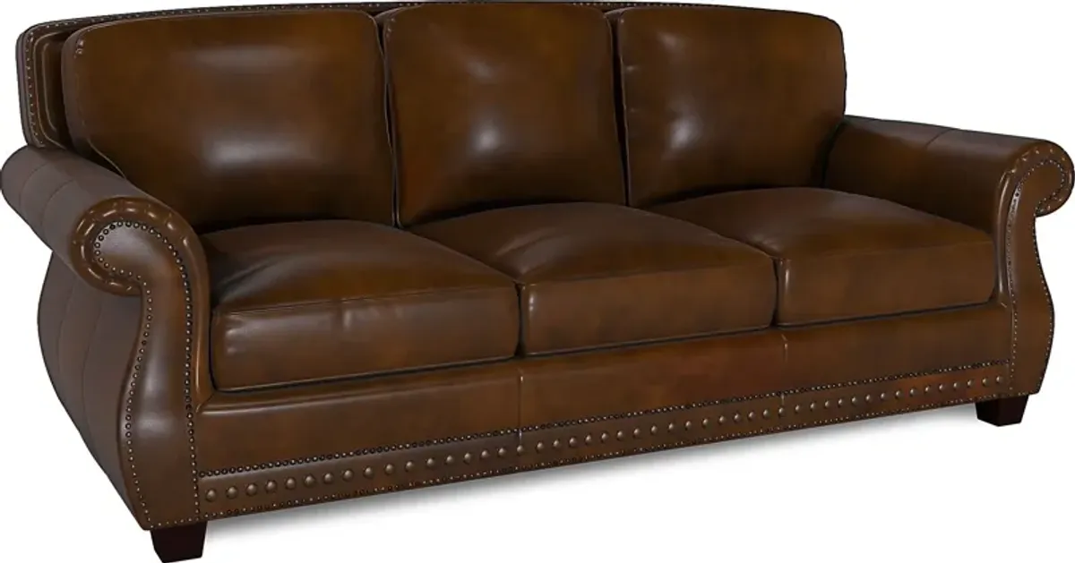 Calvano Brown Leather 6 Pc Living Room