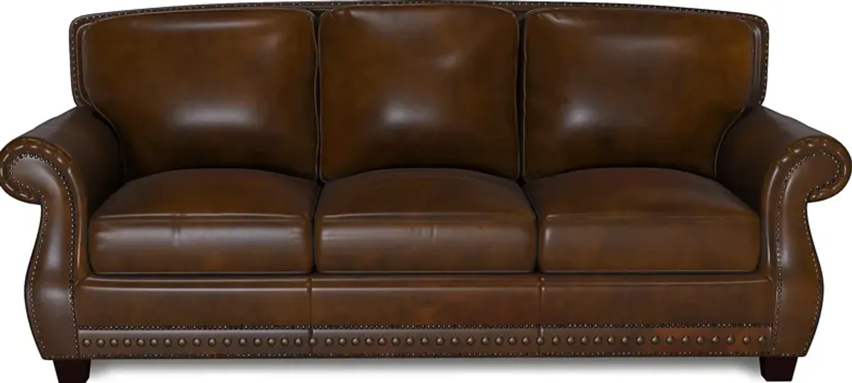 Calvano Brown Leather 6 Pc Living Room