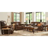 Calvano Brown Leather 6 Pc Living Room
