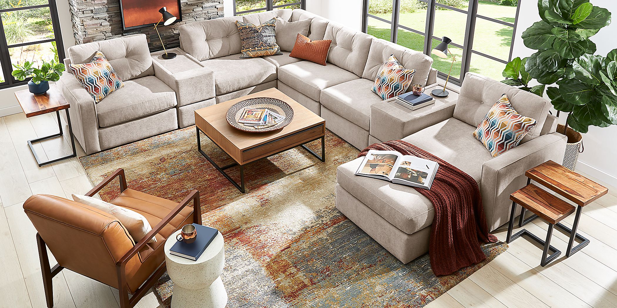 ModularOne Beige 8 Pc Sectional