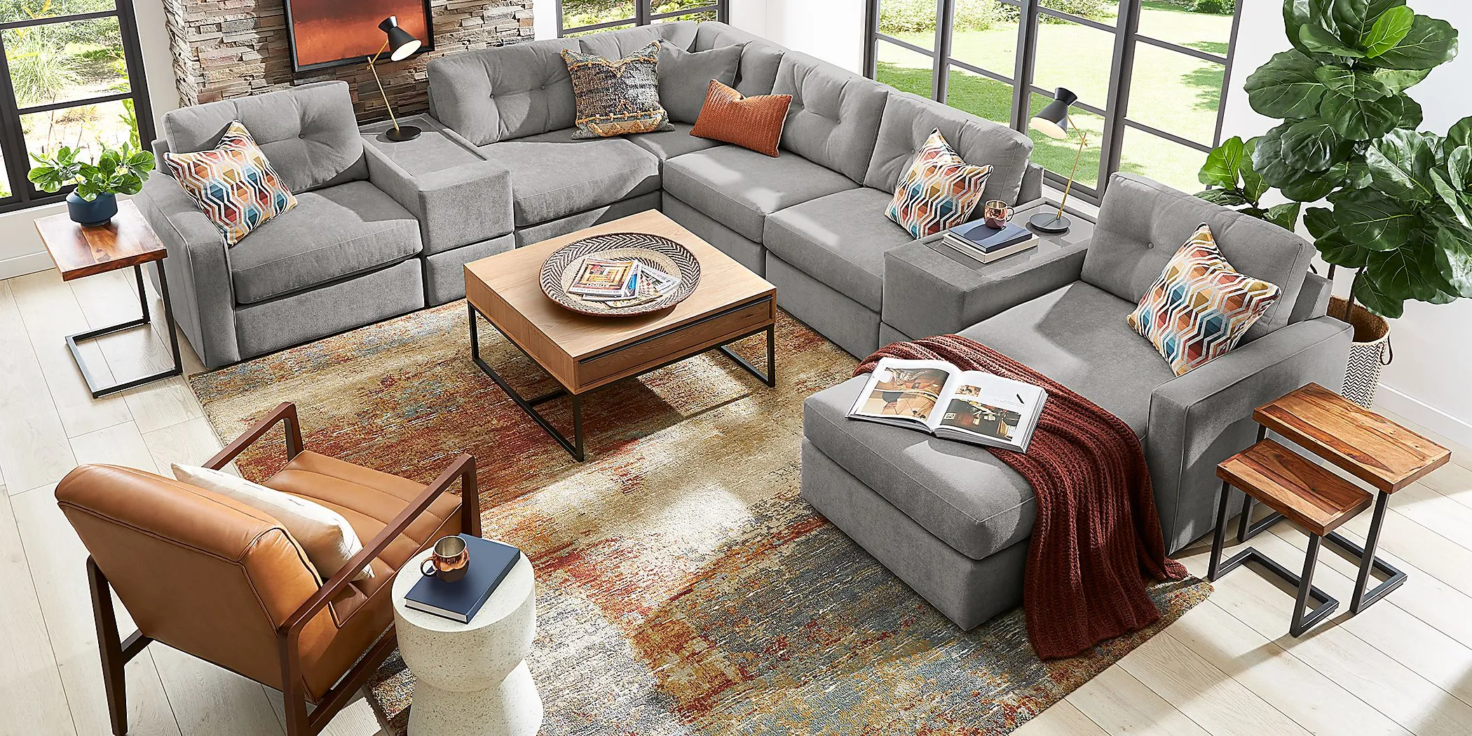 ModularOne Gray 8 Pc Sectional