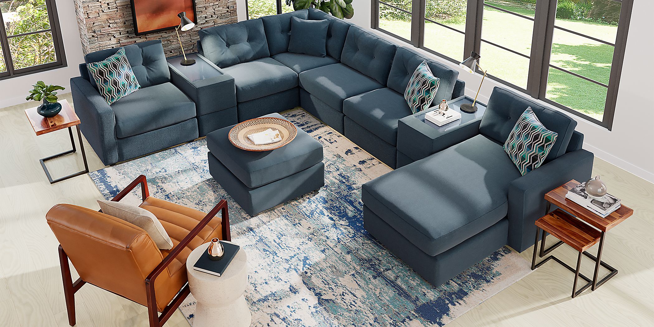 ModularOne Indigo 8 Pc Sectional