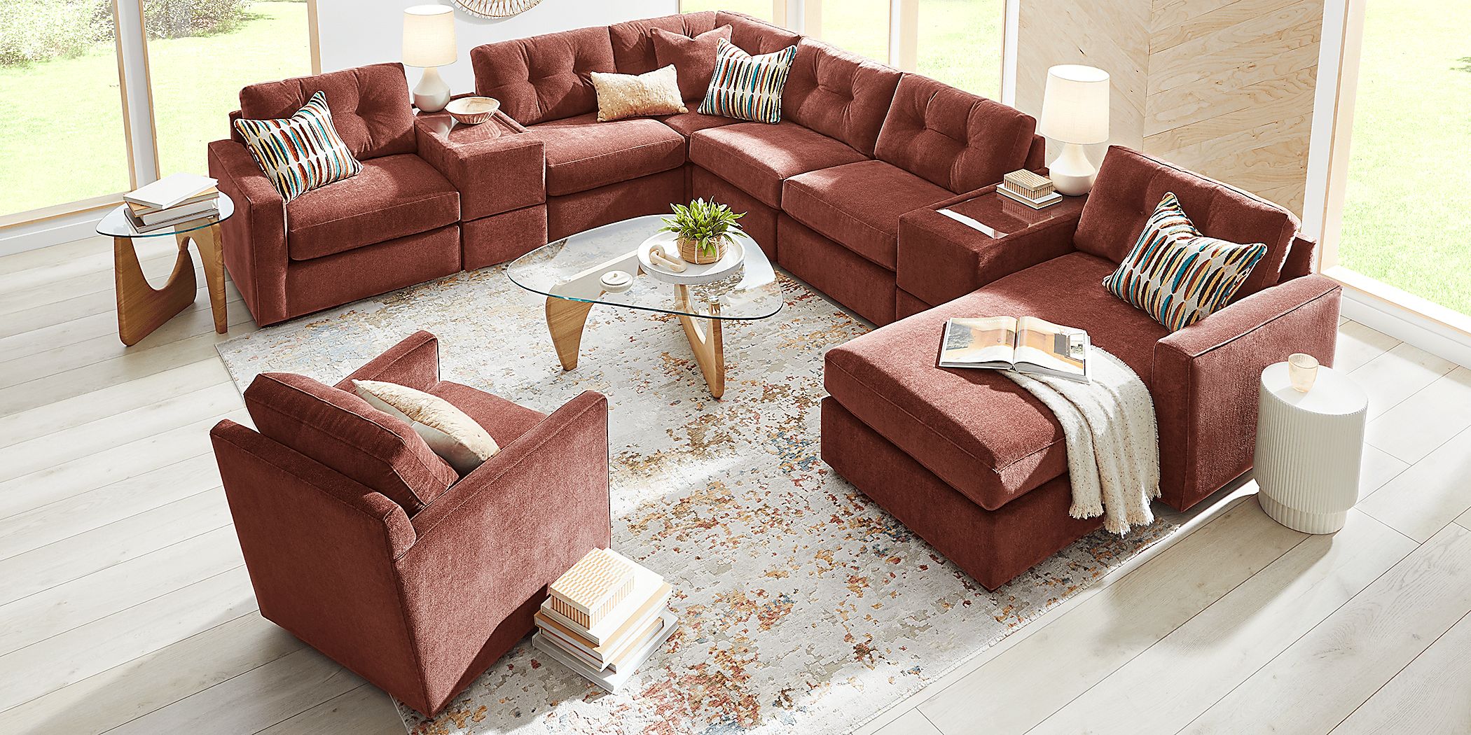 ModularOne Merlot 8 Pc Sectional