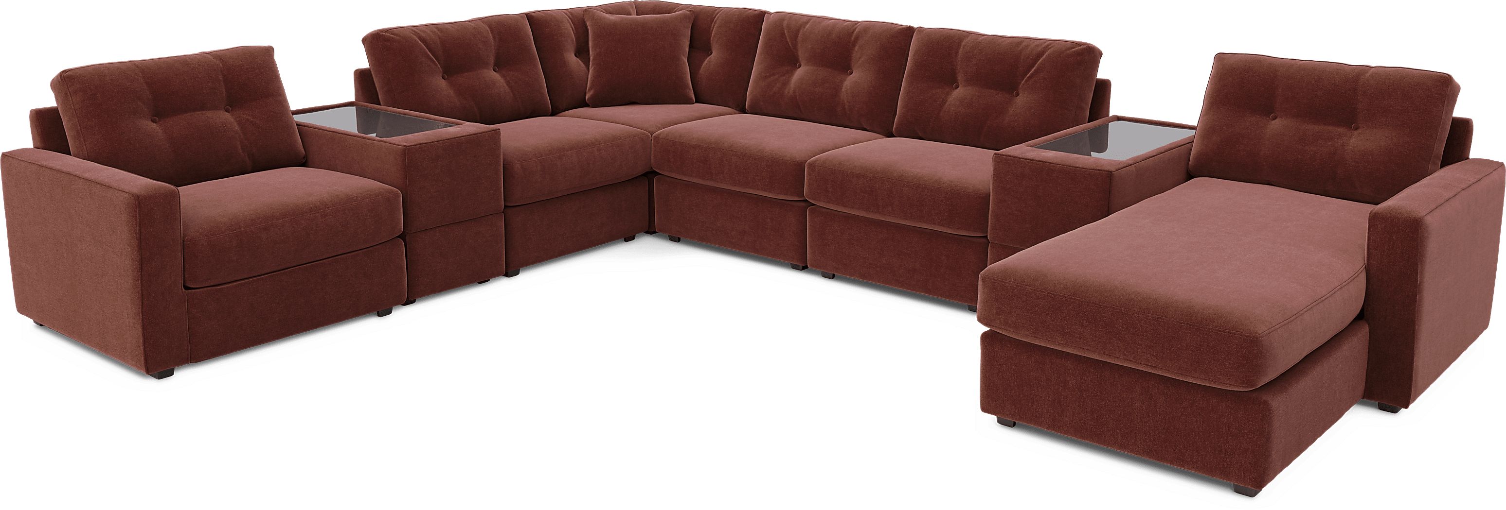 ModularOne Merlot 8 Pc Sectional