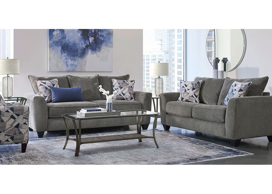 Sandia Heights Gray 8 Pc Living Room with Gel Foam Sleeper Sofa