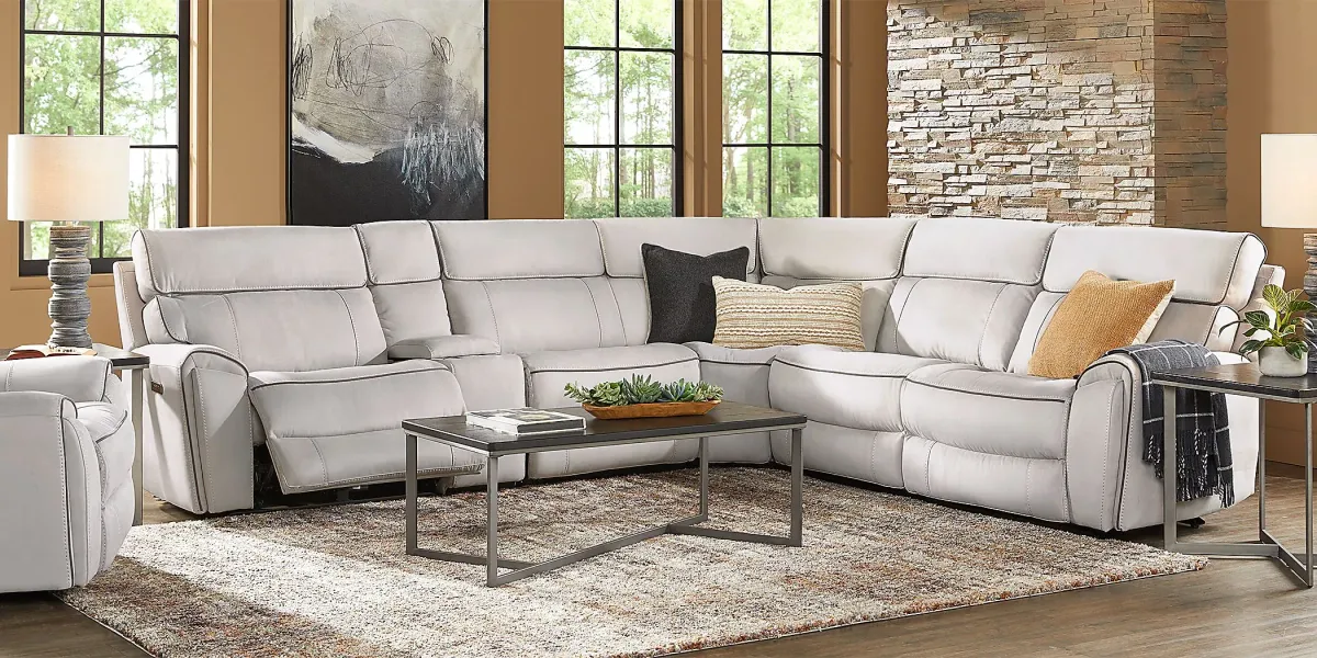 Emmett Avenue Gray 9 Pc Dual Power Reclining Sectional Living Room