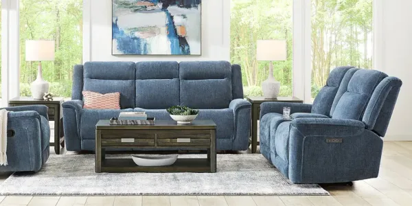 Meadow Park Cobalt 7 Pc Dual Power Reclining Living Room