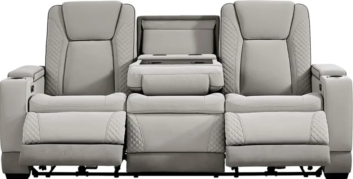 Donovan Park Gray Dual Power Reclining Sofa