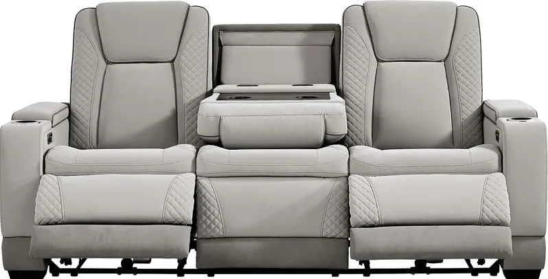 Donovan Park Gray Dual Power Reclining Sofa