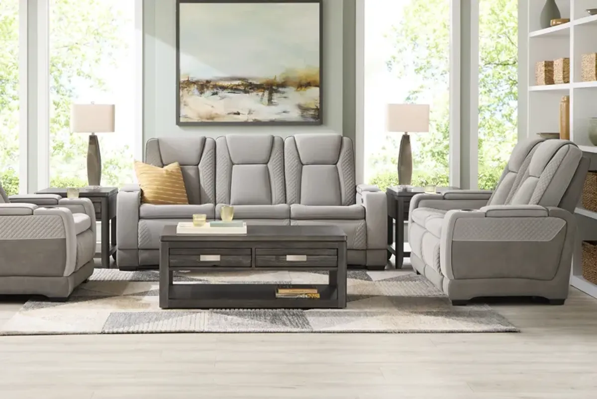 Donovan Park Gray 5 Pc Living Room with Dual Power Reclining Sofa