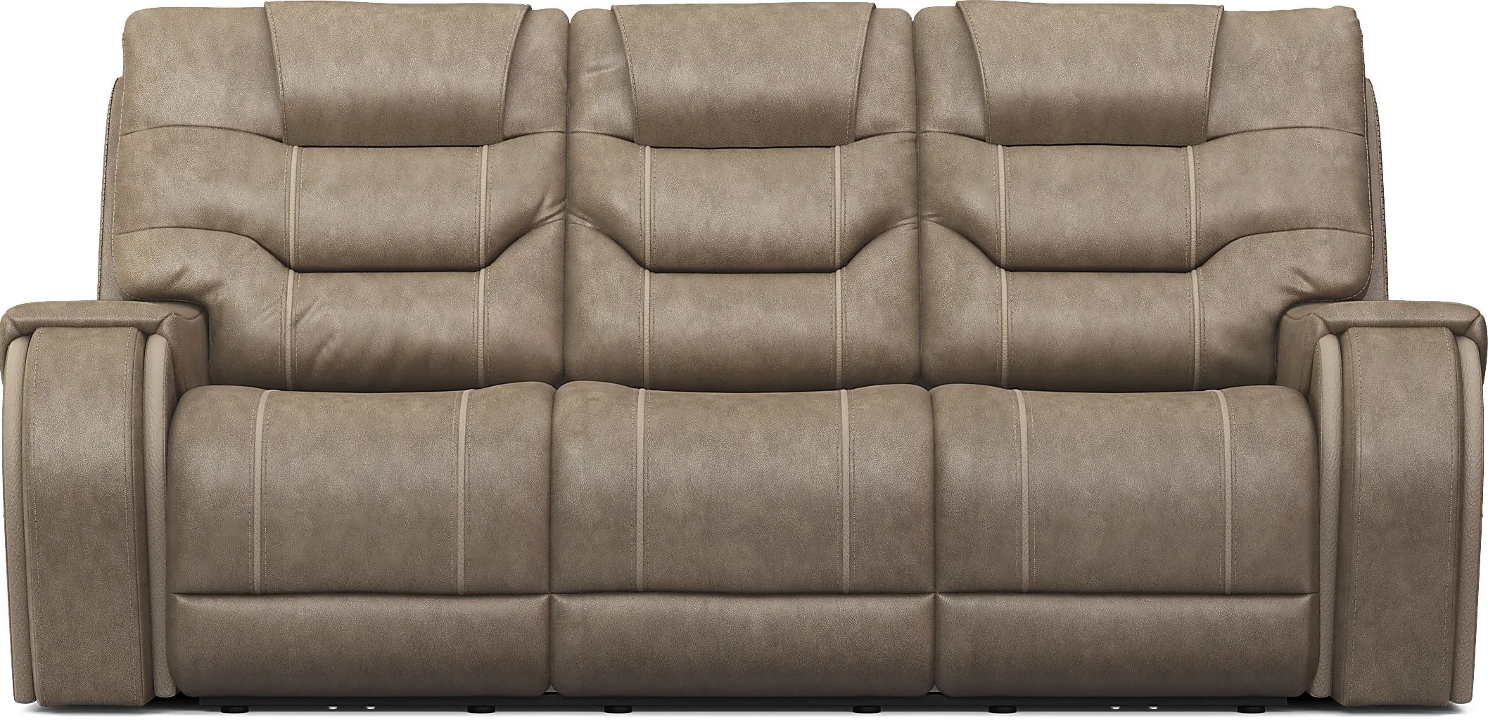 Gray Dual Power Reclining Sofa