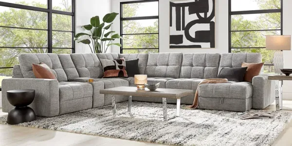 Meriwether Gray 7 Pc Power Slider Sectional