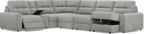 Meriwether Gray 7 Pc Power Slider Sectional