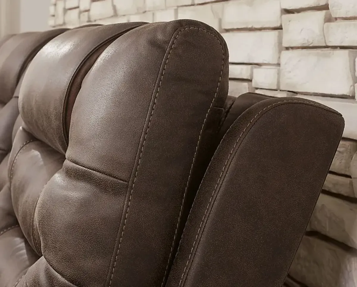 Laredo Springs Brown Dual Power Reclining Sofa