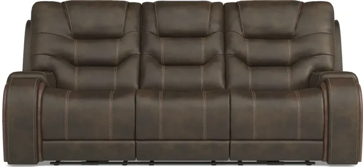 Laredo Springs Brown Dual Power Reclining Sofa