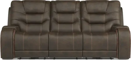 Laredo Springs Brown Dual Power Reclining Sofa