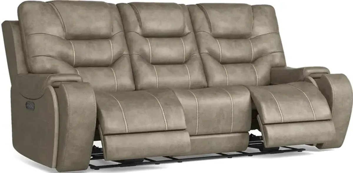 Laredo Springs Gray Dual Power Reclining Sofa