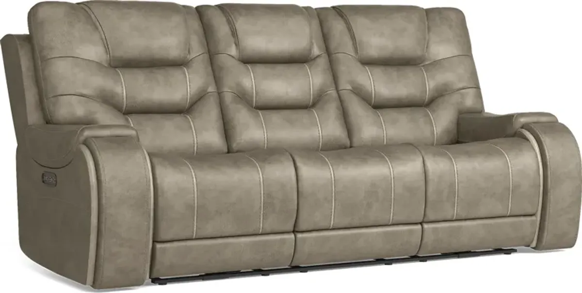 Laredo Springs Gray Dual Power Reclining Sofa