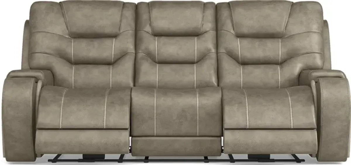 Laredo Springs Gray Dual Power Reclining Sofa