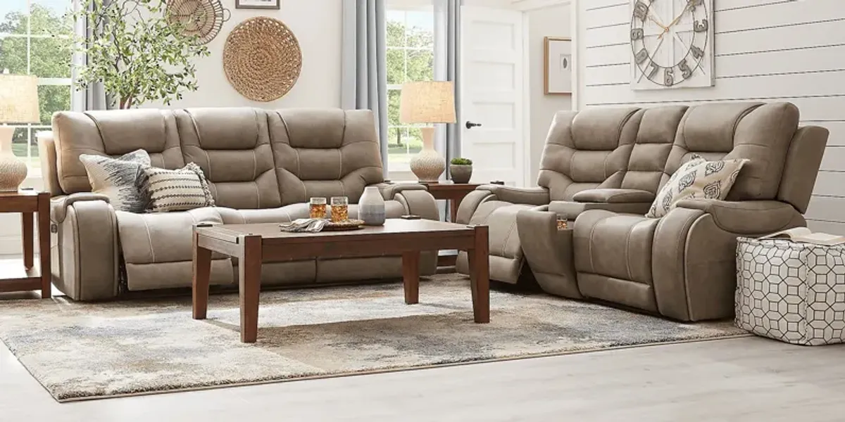 Laredo Springs Gray Dual Power Reclining Sofa