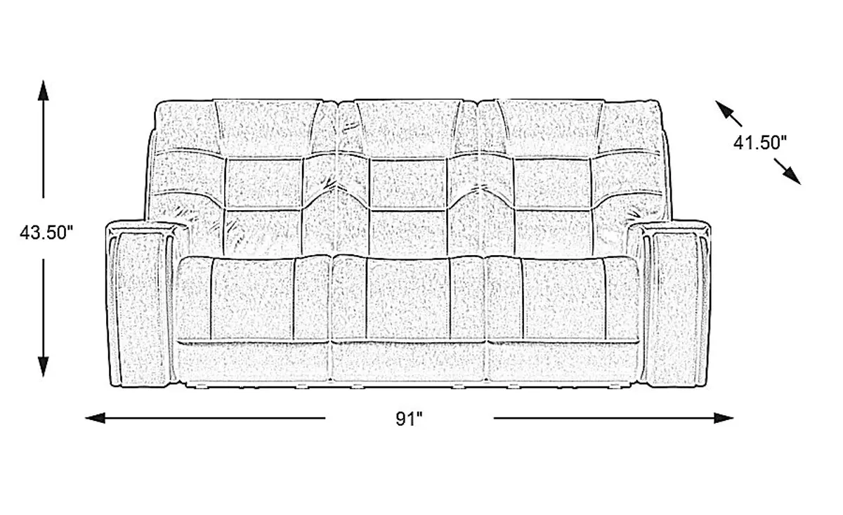 Laredo Springs Gray Dual Power Reclining Sofa