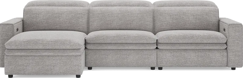 Salvator Street Gray 3 Pc Dual Power Reclining Sectional