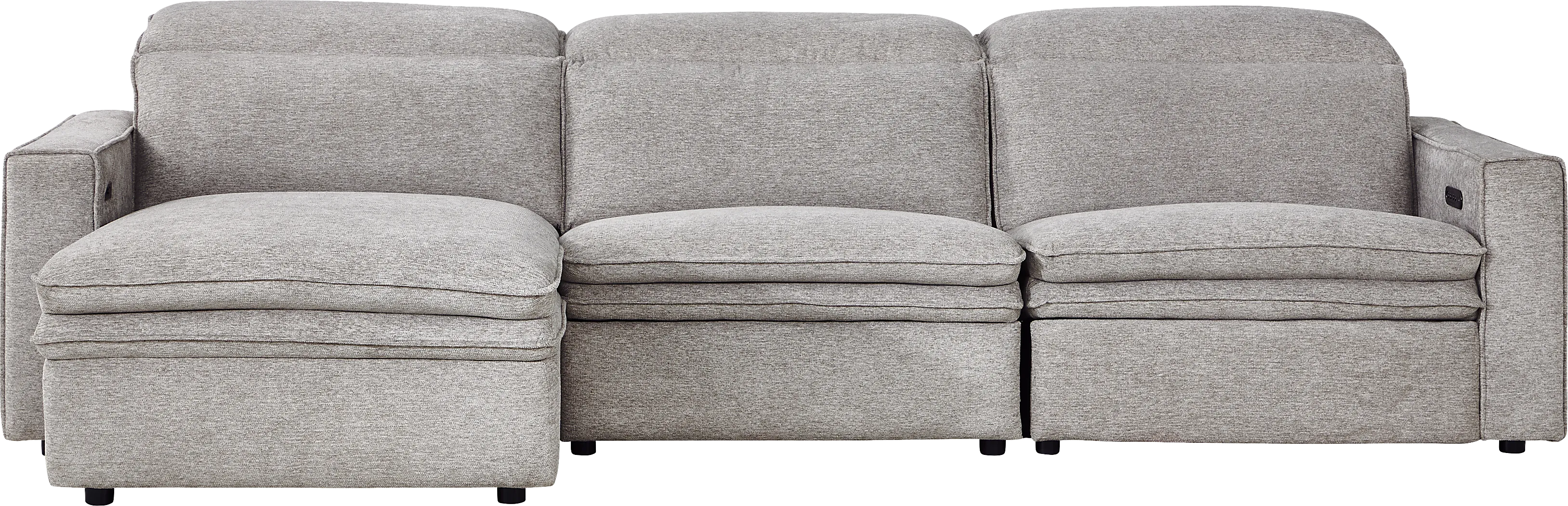 Salvator Street Gray 3 Pc Dual Power Reclining Sectional