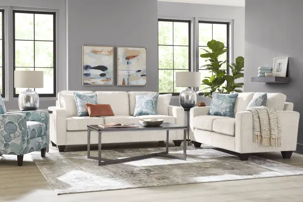 Alanis Bay White 5 Pc Living Room