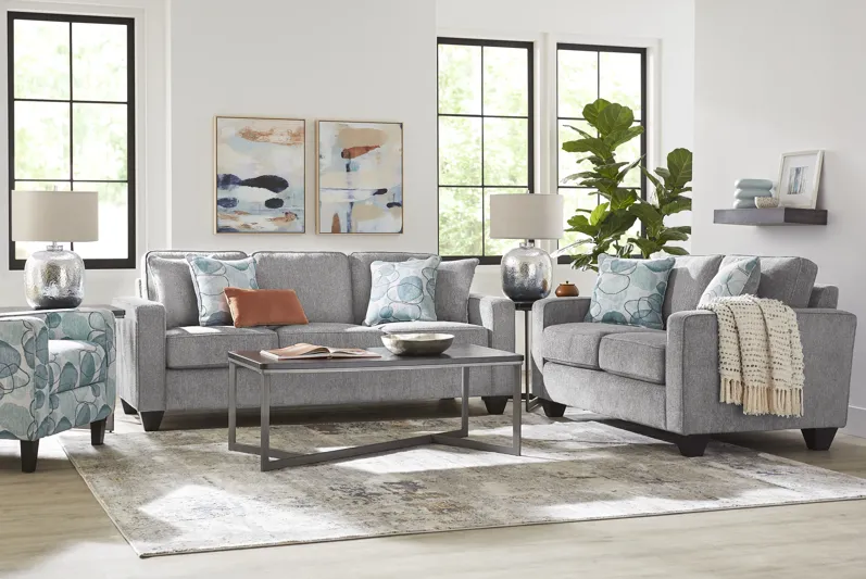 Alanis Bay Gray 2 Pc Living Room