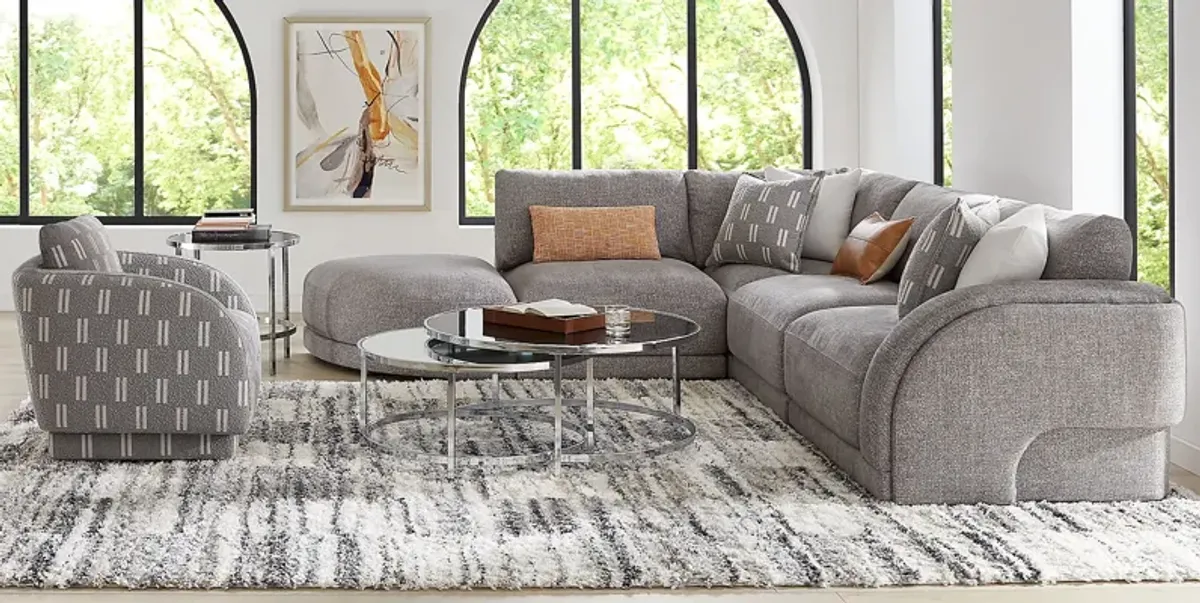 Latham Court Gray 5 Pc Sectional