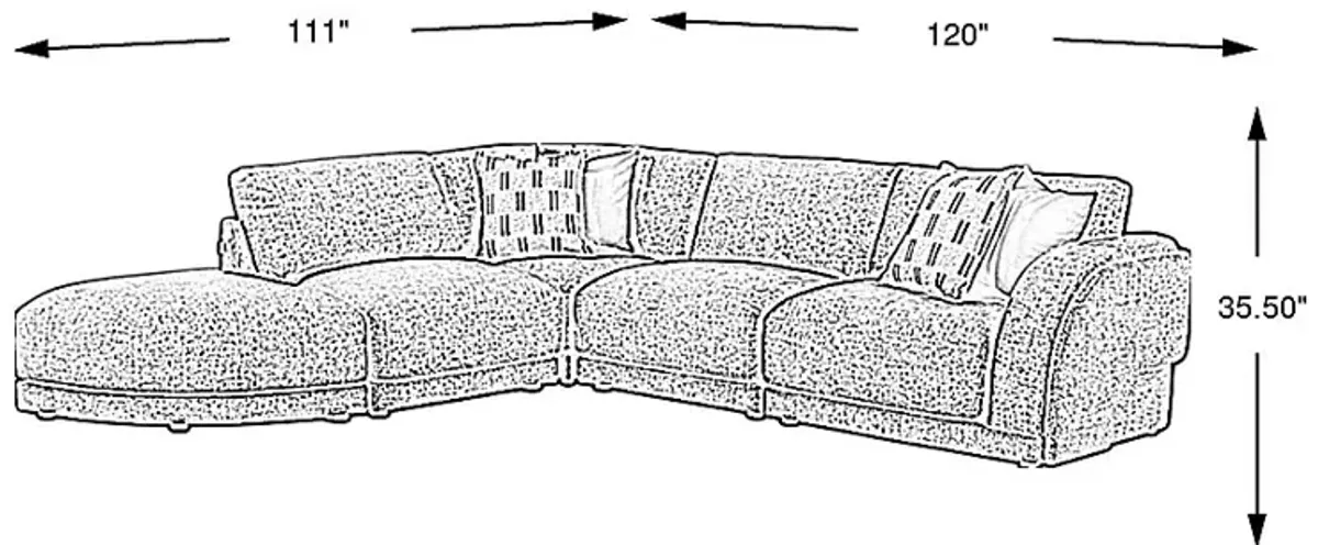 Latham Court Gray 5 Pc Sectional