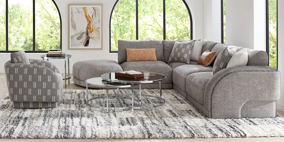 Latham Court Gray 5 Pc Sectional