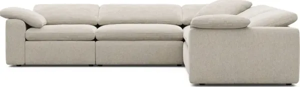 The Flow Gray 5 Pc Dual Power Reclining Sectional