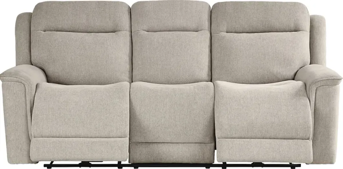 Kamden Place Cement Dual Power Reclining Sofa