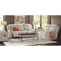 Kamden Place Cement 2 Pc Living Room with Dual Power Reclining Sofa