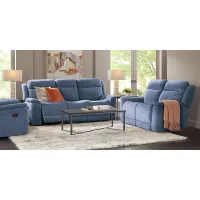 Kamden Place Cobalt 2 Pc Living Room with Dual Power Reclining Sofa