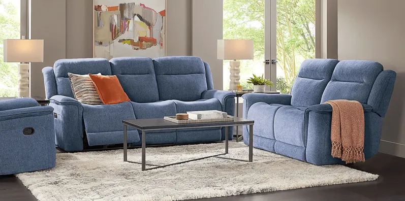 Kamden Place Cobalt 2 Pc Living Room with Dual Power Reclining Sofa