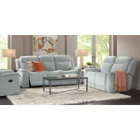 Kamden Place Seafoam 2 Pc Living Room with Dual Power Reclining Sofa