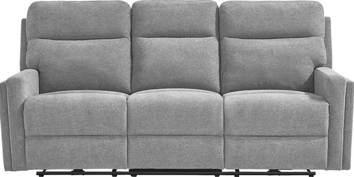 Davis Bay Gray Dual Power Reclining Sofa