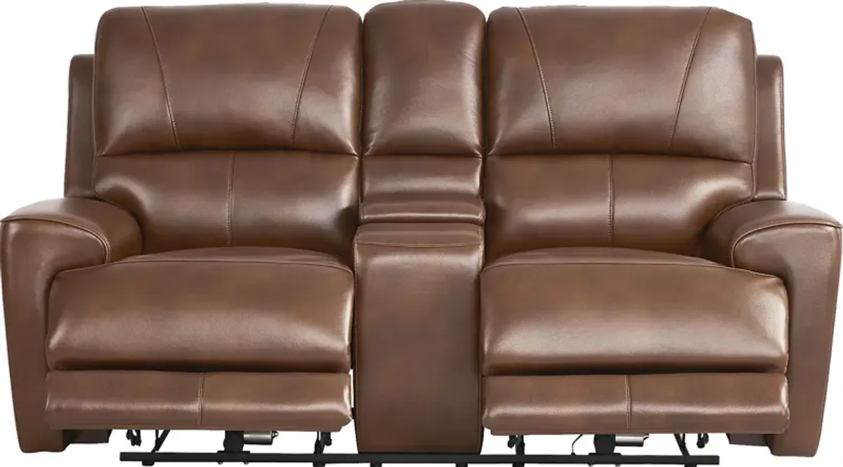 Fremont Brown Leather 3 Pc Dual Power Reclining Living Room