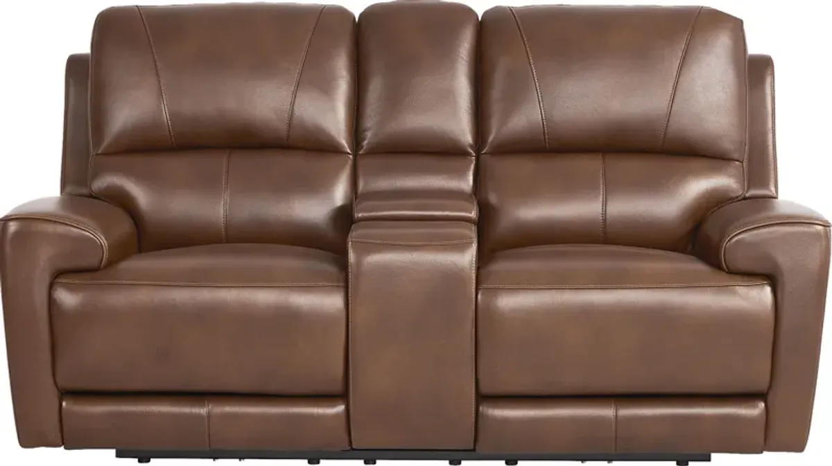 Fremont Brown Leather 3 Pc Dual Power Reclining Living Room